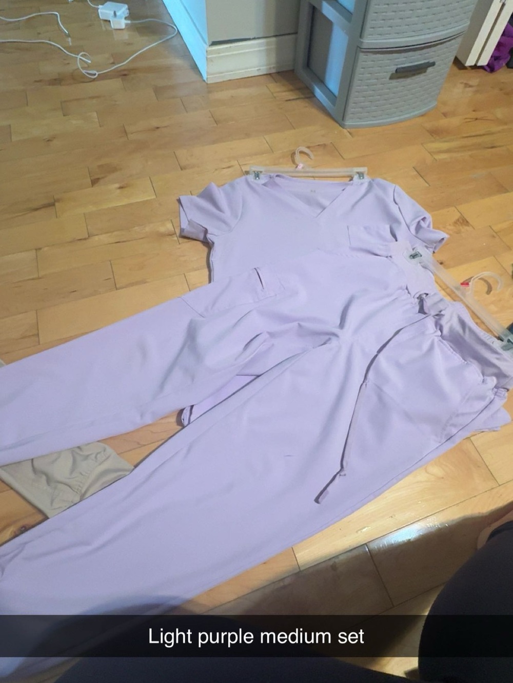 Women's Light Purple Drawstring Jogger Scrub Pants